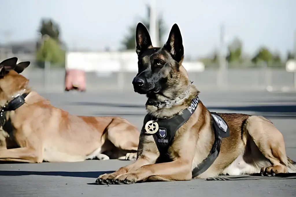 Protection dog training with handler